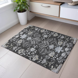 Piper Looms Mayfield Floral AMF1156 Charcoal Machine Washable Area Rug Scatter Lifestyle Image Feature
