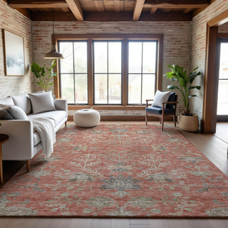Piper Looms Mayfield Floral AMF1156 Coral Machine Washable Area Rug Lifestyle Image Feature