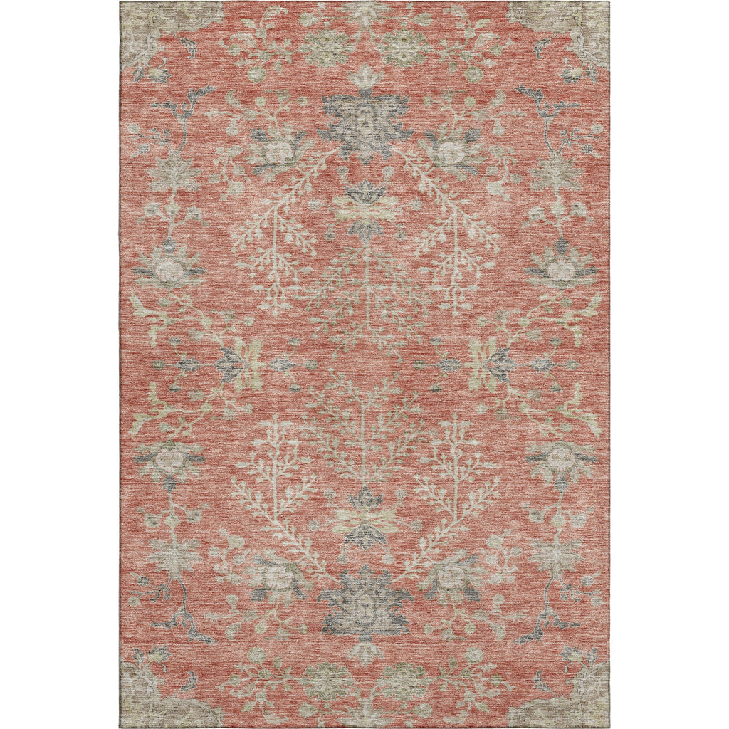 Piper Looms Mayfield Floral AMF1156 Coral Machine Washable Area Rug main image