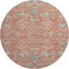 Piper Looms Mayfield Floral AMF1156 Coral Machine Washable Area Rug Round Main Image