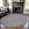 Piper Looms Mayfield Floral AMF1156 Gray Machine Washable Area Rug Round Lifestyle Image Feature