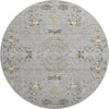 Piper Looms Mayfield Floral AMF1156 Gray Machine Washable Area Rug Round Main Image