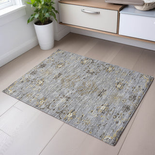 Piper Looms Mayfield Floral AMF1156 Gray Machine Washable Area Rug Scatter Lifestyle Image Feature