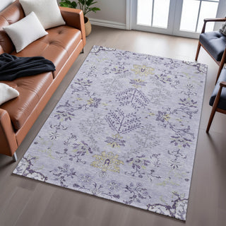 Piper Looms Mayfield Floral AMF1156 Lavender Machine Washable Area Rug Lifestyle Image Feature