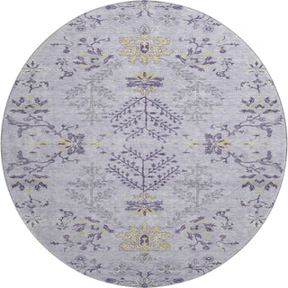 Piper Looms Mayfield Floral AMF1156 Lavender Machine Washable Area Rug Round Main Image