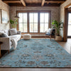 Piper Looms Mayfield Floral AMF1156 Sky Machine Washable Area Rug Lifestyle Image Feature