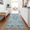 Piper Looms Mayfield Floral AMF1156 Sky Machine Washable Area Rug Runner Lifestyle Image Feature