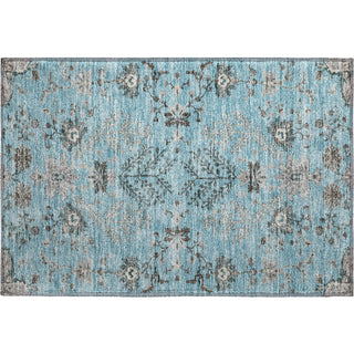 Piper Looms Mayfield Floral AMF1156 Sky Machine Washable Area Rug Scatter Main Image