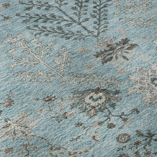 Piper Looms Mayfield Floral AMF1156 Sky Machine Washable Area Rug Swatch Image