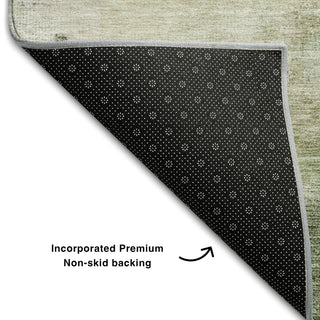 Piper Looms Mayfield Abstract AMF1158 Aloe Machine Washable Area Rug Backing Image