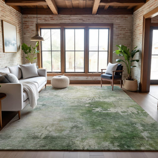 Piper Looms Mayfield Abstract AMF1158 Aloe Machine Washable Area Rug Lifestyle Image Feature
