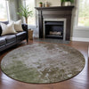 Piper Looms Mayfield Abstract AMF1159 Brown Machine Washable Area Rug Round Lifestyle Image Feature