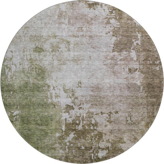 Piper Looms Mayfield Abstract AMF1159 Brown Machine Washable Area Rug Round Main Image