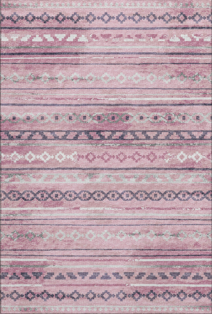 Piper Looms Mayfield Tribal Diamond AMF116 Pink Machine Washable Area Rug main image