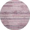Piper Looms Mayfield Tribal Diamond AMF116 Pink Machine Washable Area Rug Round Main Image