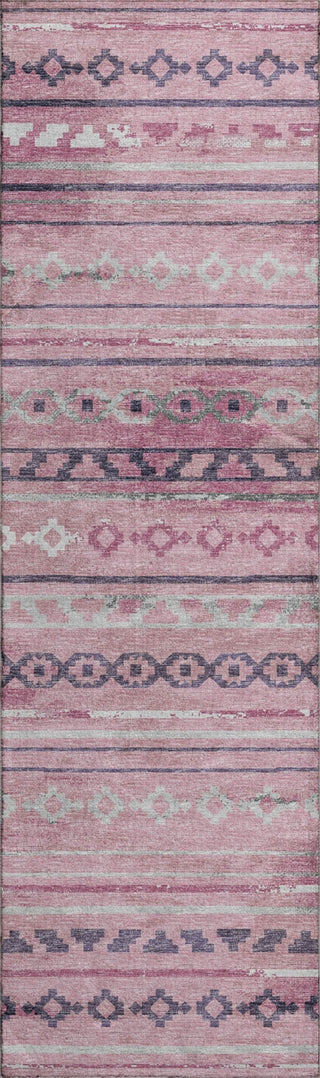 Piper Looms Mayfield Tribal Diamond AMF116 Pink Machine Washable Area Rug Runner Main Image