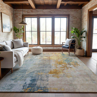 Piper Looms Mayfield Abstract AMF1160 Linen Machine Washable Area Rug Lifestyle Image Feature