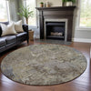 Piper Looms Mayfield Modern AMF1162 Beige Machine Washable Area Rug Round Lifestyle Image Feature