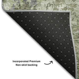 Piper Looms Mayfield Modern AMF1162 Green Machine Washable Area Rug Backing Image