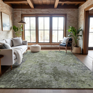 Piper Looms Mayfield Modern AMF1162 Green Machine Washable Area Rug Lifestyle Image Feature