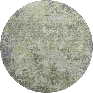 Piper Looms Mayfield Modern AMF1162 Green Machine Washable Area Rug Round Main Image