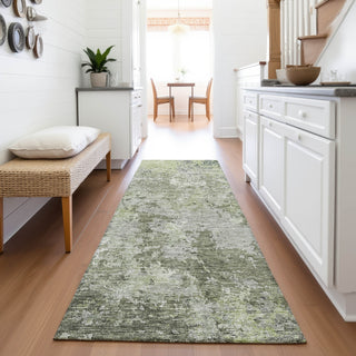 Piper Looms Mayfield Modern AMF1162 Green Machine Washable Area Rug Runner Lifestyle Image Feature