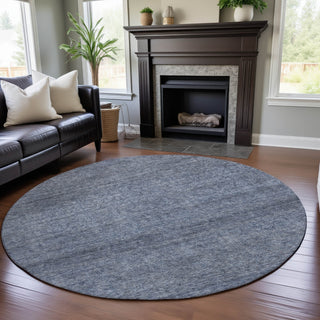 Piper Looms Mayfield Modern AMF1163 Sky Machine Washable Area Rug Round Lifestyle Image Feature
