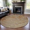 Piper Looms Mayfield Abstract AMF1164 Copper Machine Washable Area Rug Round Lifestyle Image Feature