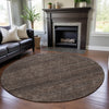 Piper Looms Mayfield Geometric AMF1165 Coffee Machine Washable Area Rug Round Lifestyle Image Feature