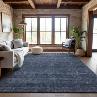 Piper Looms Mayfield Geometric AMF1165 Navy Machine Washable Area Rug Lifestyle Image Feature