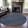 Piper Looms Mayfield Geometric AMF1165 Navy Machine Washable Area Rug Round Lifestyle Image Feature