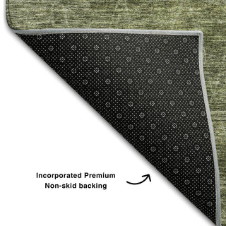 Piper Looms Mayfield Geometric AMF1165 Olive Machine Washable Area Rug Backing Image