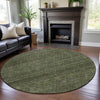 Piper Looms Mayfield Geometric AMF1165 Olive Machine Washable Area Rug Round Lifestyle Image Feature