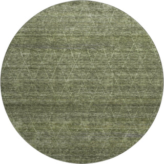 Piper Looms Mayfield Geometric AMF1165 Olive Machine Washable Area Rug Round Main Image
