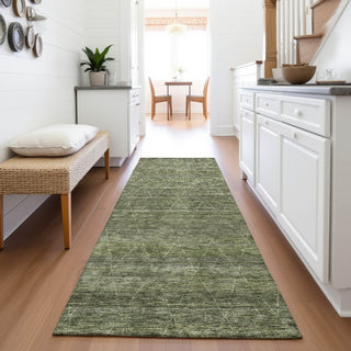 Piper Looms Mayfield Geometric AMF1165 Olive Machine Washable Area Rug Runner Lifestyle Image Feature