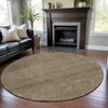 Piper Looms Mayfield Geometric AMF1165 Wheat Machine Washable Area Rug Round Lifestyle Image Feature