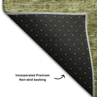 Piper Looms Mayfield Stripes AMF1166 Olive Machine Washable Area Rug Backing Image