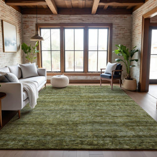 Piper Looms Mayfield Stripes AMF1166 Olive Machine Washable Area Rug Lifestyle Image Feature
