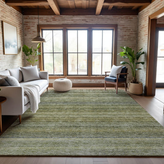 Piper Looms Mayfield Stripes AMF1167 Aloe Machine Washable Area Rug Lifestyle Image Feature