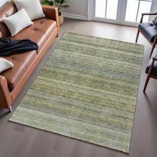 Piper Looms Mayfield Stripes AMF1167 Aloe Machine Washable Area Rug Lifestyle Image Feature