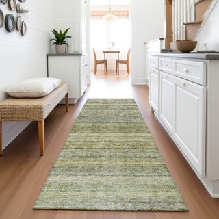 Piper Looms Mayfield Stripes AMF1167 Aloe Machine Washable Area Rug Runner Lifestyle Image Feature