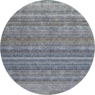 Piper Looms Mayfield Stripes AMF1167 Blue Machine Washable Area Rug Round Main Image