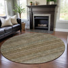 Piper Looms Mayfield Stripes AMF1167 Copper Machine Washable Area Rug Round Lifestyle Image Feature