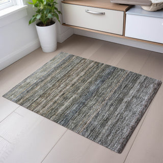 Piper Looms Mayfield Stripes AMF1167 Taupe Machine Washable Area Rug Scatter Lifestyle Image Feature