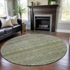 Piper Looms Mayfield Stripes AMF1168 Aloe Machine Washable Area Rug Round Lifestyle Image Feature