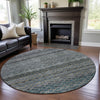 Piper Looms Mayfield Stripes AMF1168 Blue Machine Washable Area Rug Round Lifestyle Image Feature