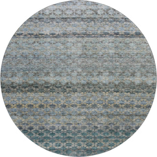 Piper Looms Mayfield Stripes AMF1168 Blue Machine Washable Area Rug Round Main Image