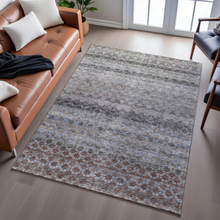 Piper Looms Mayfield Stripes AMF1168 Brown Machine Washable Area Rug Lifestyle Image Feature