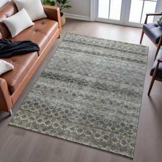 Piper Looms Mayfield Stripes AMF1168 Pewter Machine Washable Area Rug Lifestyle Image Feature