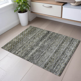 Piper Looms Mayfield Stripes AMF1168 Pewter Machine Washable Area Rug Scatter Lifestyle Image Feature